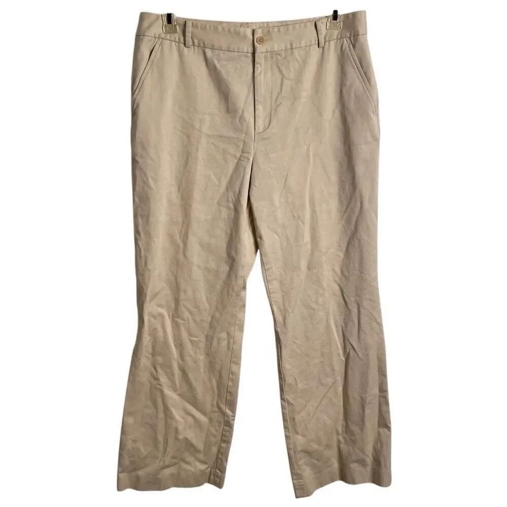 Vtg Lauren Ralph Lauren Womens Chinos 14 Tan High Rise Straight Leg Relaxed Fit